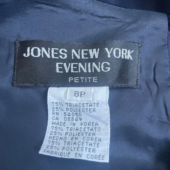 Jones New York Evening Navy Gown - Size 8P - Picture 7 of 8